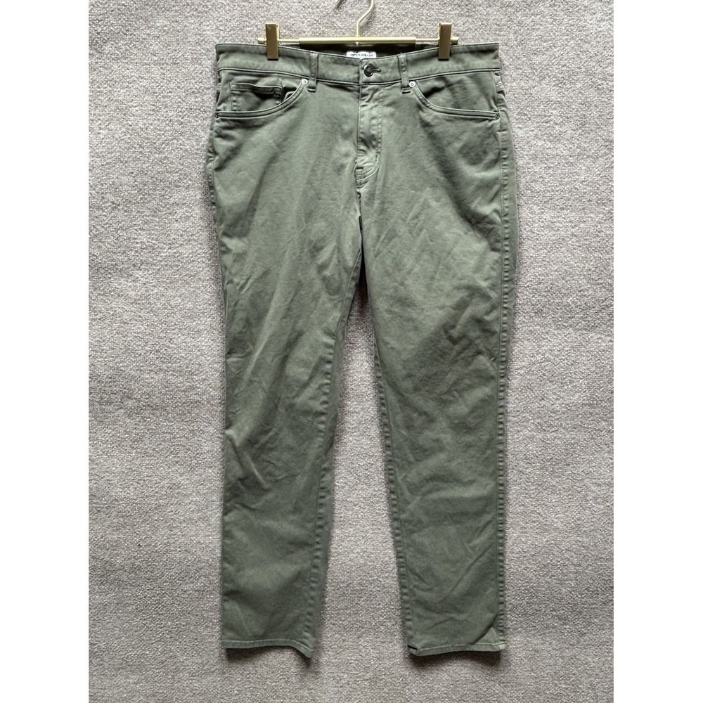 Peter Millar Pants Mens 34x32 Patina Fade Green Signature Sateen Classic Chino